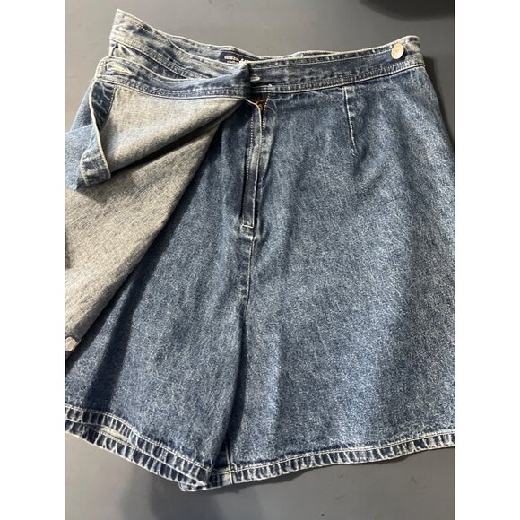 Venezia Jeans Embroidered Denim Skort Asymmetrical Floral Hem Size 14 - Picture 7 of 11